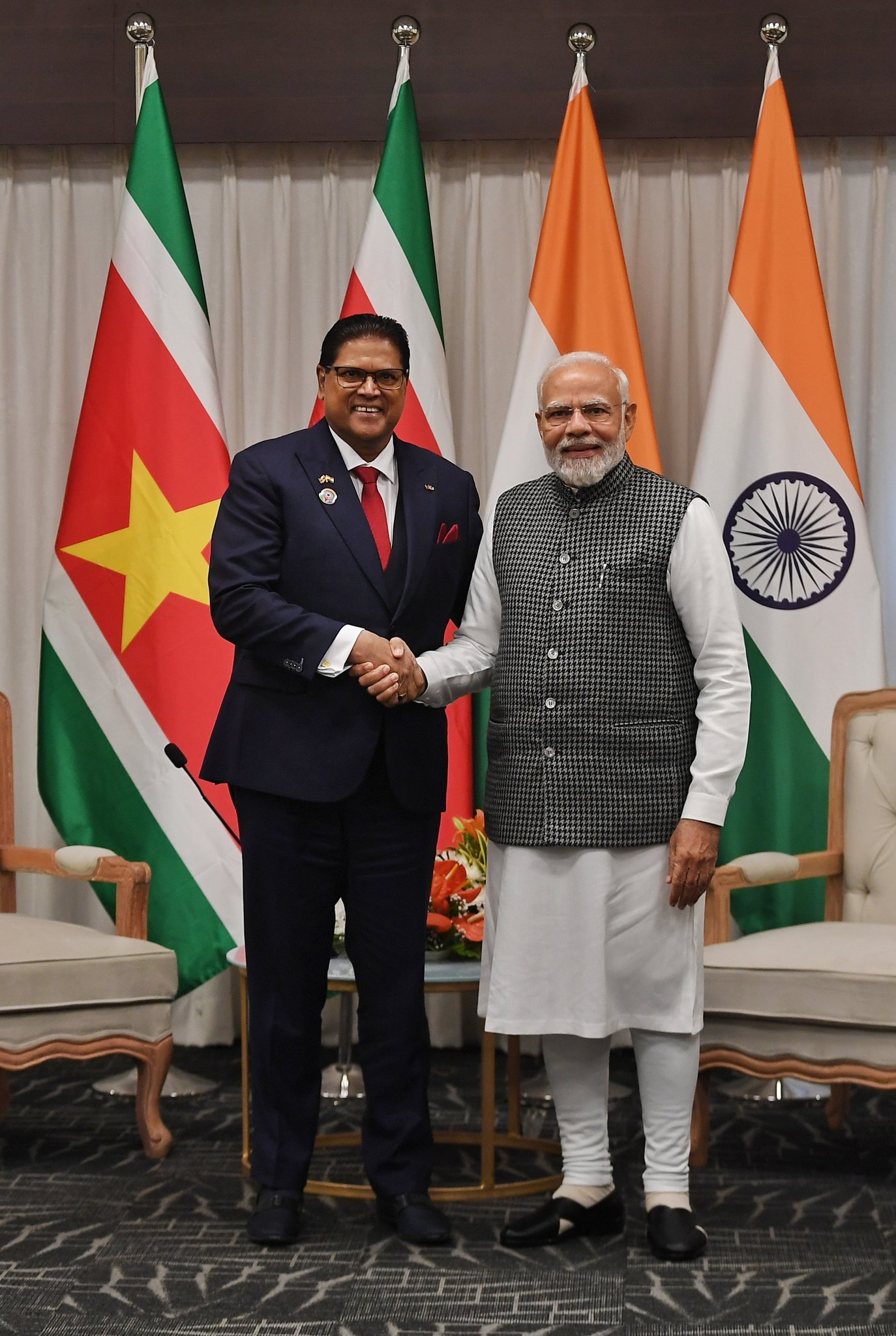 President Santokhi Ontmoet Premier Modi Van India Nieuws Surinamenl