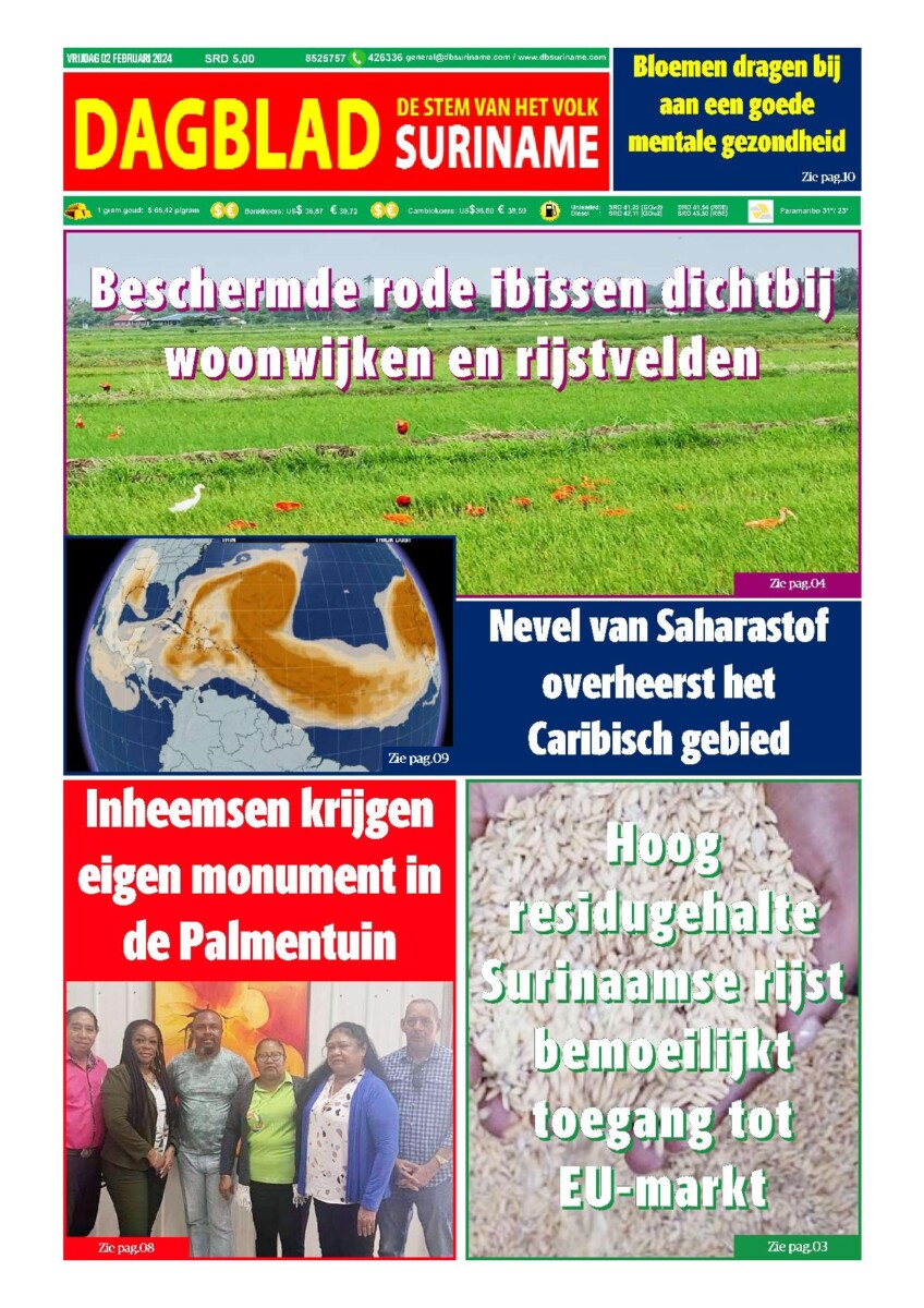 Dagblad Suriname Vrijdag 2 Februari 2024 Dagblad Suriname