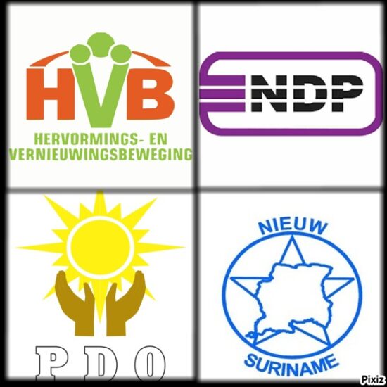 HVB, NS en PDO gaan verkiezingen 2025 onder vlag NDP in Dagblad Suriname